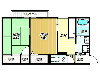 アネックス光(2DK/2階)の間取り写真