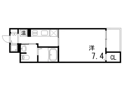 ボニート魚崎(1K/4階)の間取り写真