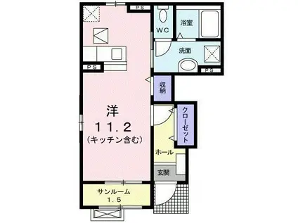 ゴールデン赤田(ワンルーム/1階)の間取り写真