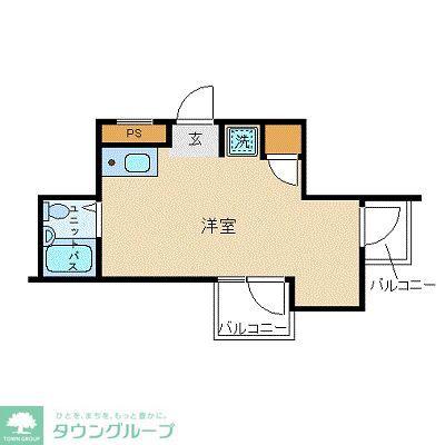 スカイコート大宮第2(ワンルーム/5階)の間取り写真