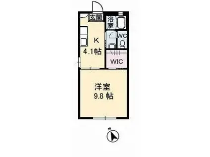 シャーメゾン藤井B棟(1K/2階)の間取り写真