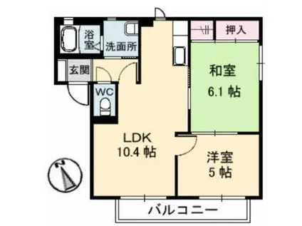 アーバンプレイス I棟(2LDK/1階)の間取り写真