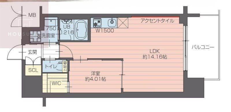 プレジオ永和ASIAN(1LDK/9階)の間取り写真