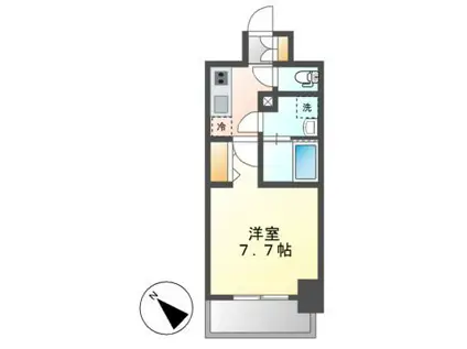 S-RESIDENCE金山ALTANO(1K/7階)の間取り写真