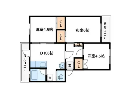 コーポ近江屋2(3DK/1階)の間取り写真