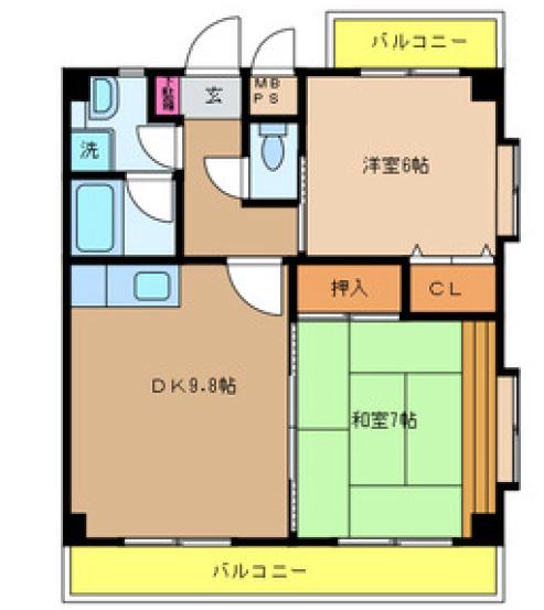 リーベンブリーズ(2LDK/5階)の間取り写真