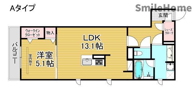 D-RESIDENCE安立(1LDK/1階)の間取り写真