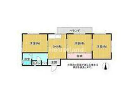 グランシエル秋月(3DK/1階)の間取り写真