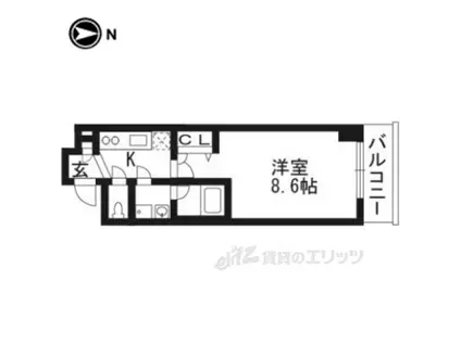 ベラジオ京都洛南グルーブ(1K/3階)の間取り写真