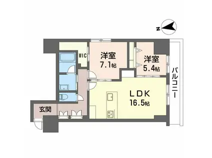 ナナアーク荒町(2LDK/5階)の間取り写真