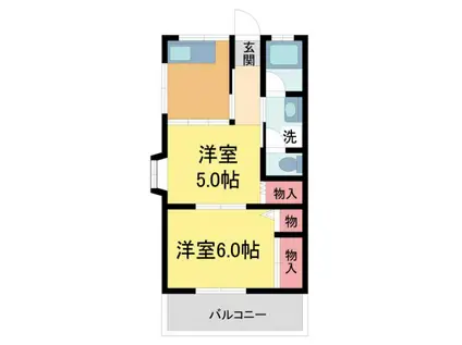 明和コーポ(2DK/2階)の間取り写真