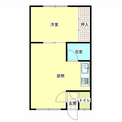 ブルーハウス(1LDK/2階)の間取り写真