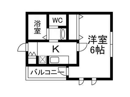 MARK DUO一ノ割III(1K/1階)の間取り写真