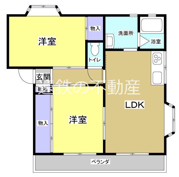 ピュアタウンS(2LDK/2階)の間取り写真