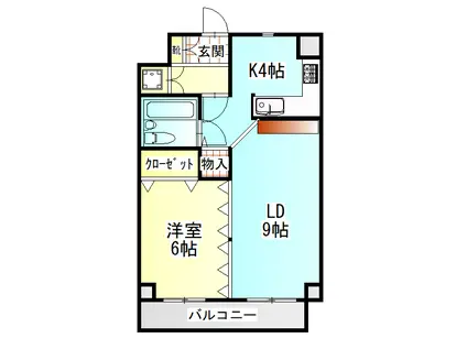 サンハイツ三島中央(1LDK/3階)の間取り写真