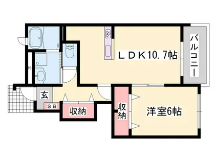 プラシード・S(1LDK/1階)の間取り写真