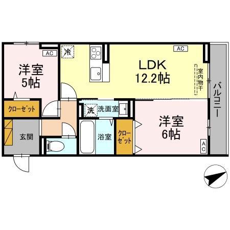 ECLAT(2LDK/2階)の間取り写真