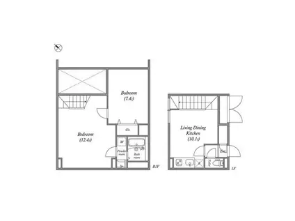 リーガランド早稲田南(2LDK/1階)の間取り写真