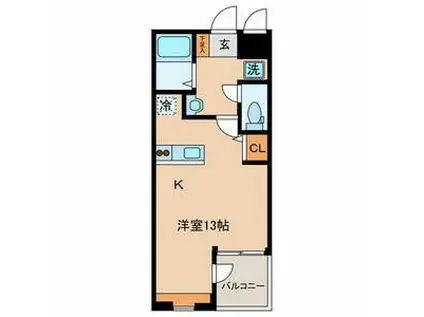 VEVE TACHIBANA(ワンルーム/1階)の間取り写真