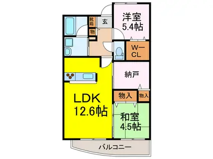 花水木の里C棟(2SLDK/5階)の間取り写真