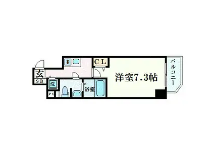 プレサンス梅田東ベータ(1K/8階)の間取り写真