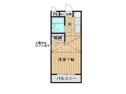 10スポット(ワンルーム/2階)の間取り写真