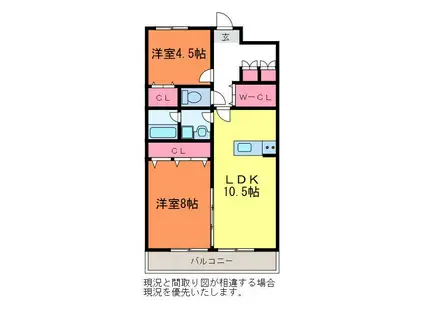 アドラブール文京町(2LDK/4階)の間取り写真