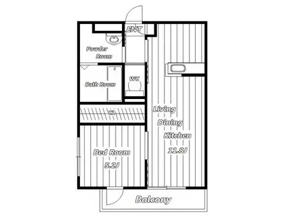 リブリ・シャルマン(1LDK/1階)の間取り写真