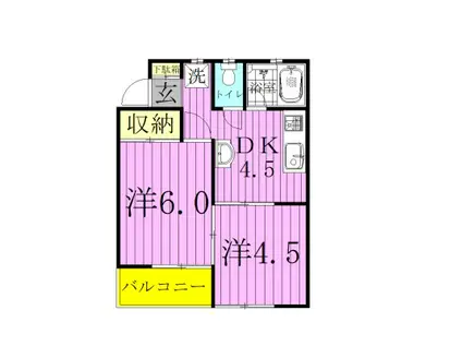 パステルエステート(2DK/2階)の間取り写真