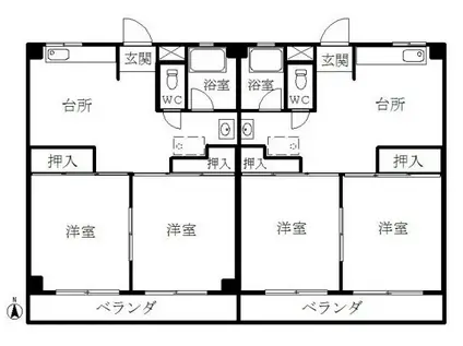 コーポ鶴場(2DK/3階)の間取り写真
