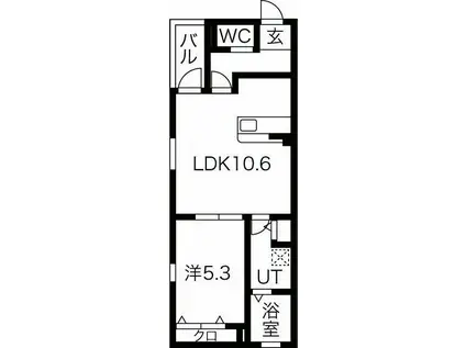 グランフォーレ大金(1LDK/2階)の間取り写真