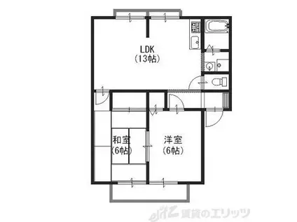 リオラムールIII(2LDK/1階)の間取り写真