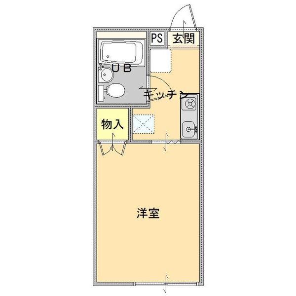 ジュノ A棟(1K/1階)の間取り写真