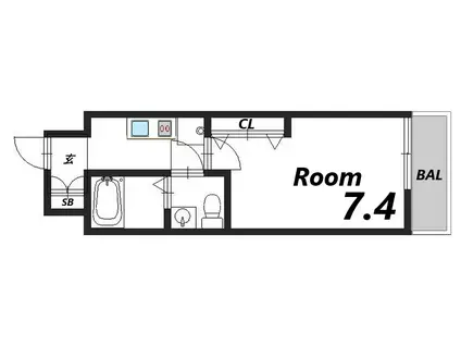 CAPITAL.I姫路(1K/6階)の間取り写真