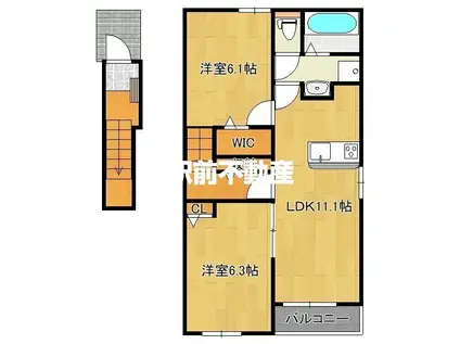 グレイスI(2LDK/2階)の間取り写真