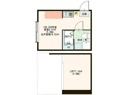 ハーモニーテラス上板橋(ワンルーム/1階)の間取り写真