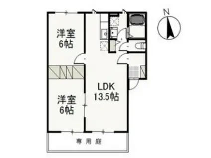 ブロッサム21 C(2LDK/1階)の間取り写真