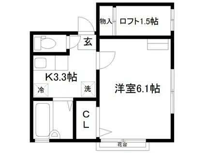 メゾン・ファッシル(1K/1階)の間取り写真