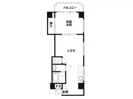 マンション高喜(1LDK/5階)の間取り写真