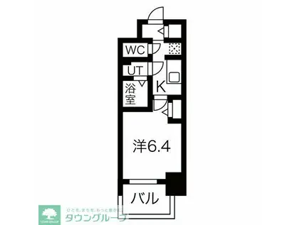 メイクス名駅南II(1K/13階)の間取り写真