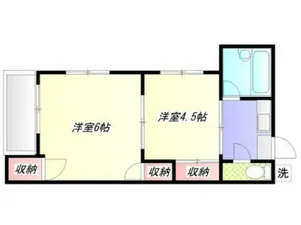 中村ハイツ(2K/2階)の間取り写真