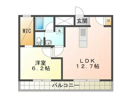 コム四日市(1LDK/5階)の間取り写真