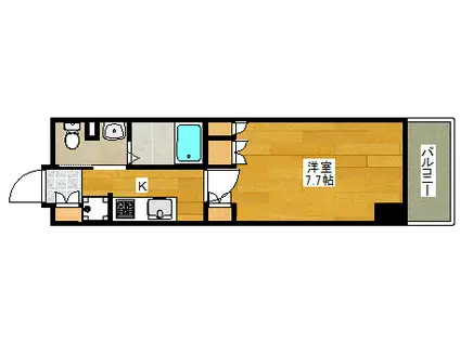 コンフォリア江坂(1K/12階)の間取り写真