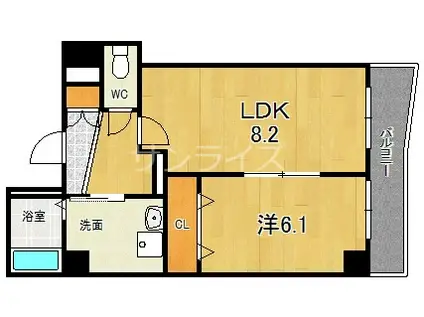 ディオーネ・ジ・エータ長堂(1LDK/7階)の間取り写真