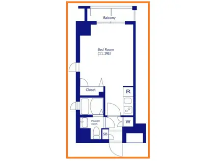 エクシム門前仲町(1K/9階)の間取り写真