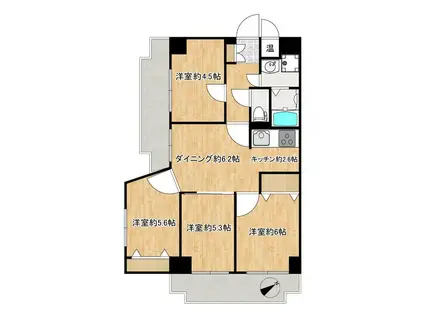 ソレイユ田町(4DK/6階)の間取り写真