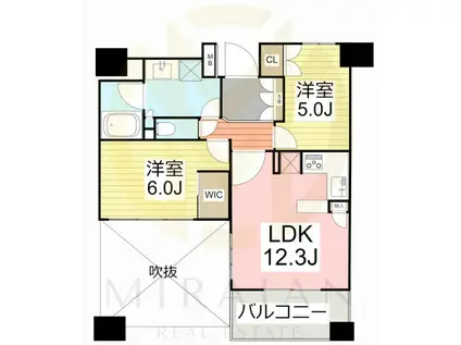 スカイグランデ船橋宮本(1SLDK/7階)の間取り写真