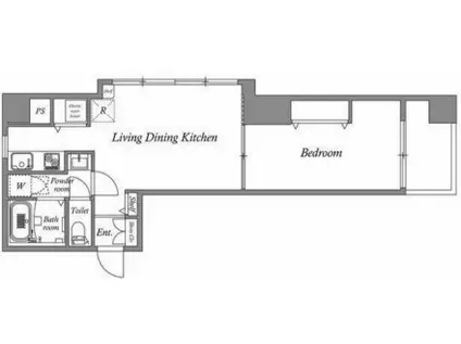 オーパスホームズ芝公園(1LDK/3階)の間取り写真
