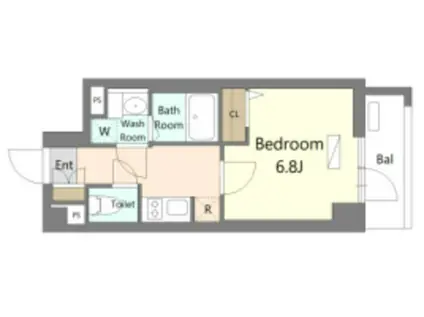 ALIVIS浦安(1K/5階)の間取り写真