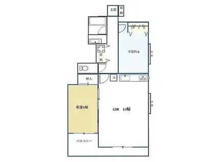 アークイン武蔵藤沢(2LDK/4階)の間取り写真